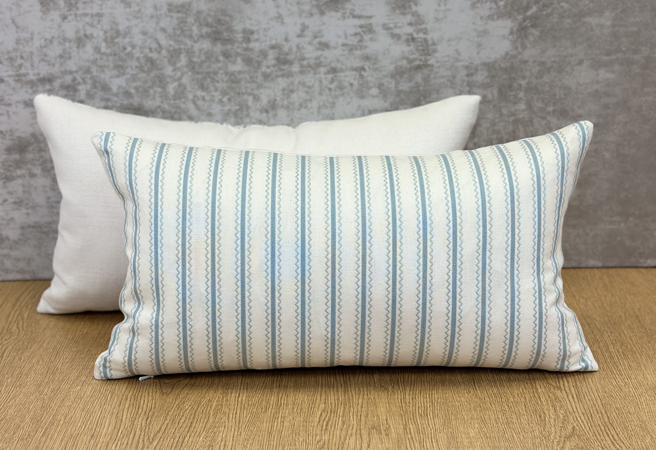 Schumacher Birdie Ticking Stripe Pillows
