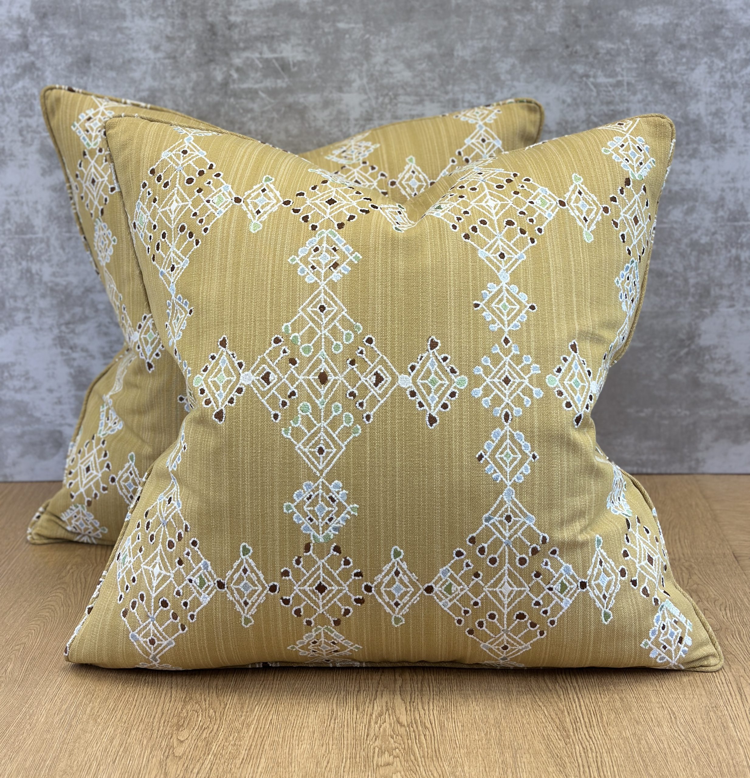 Schumacher Kalindi Embroidery Pillows