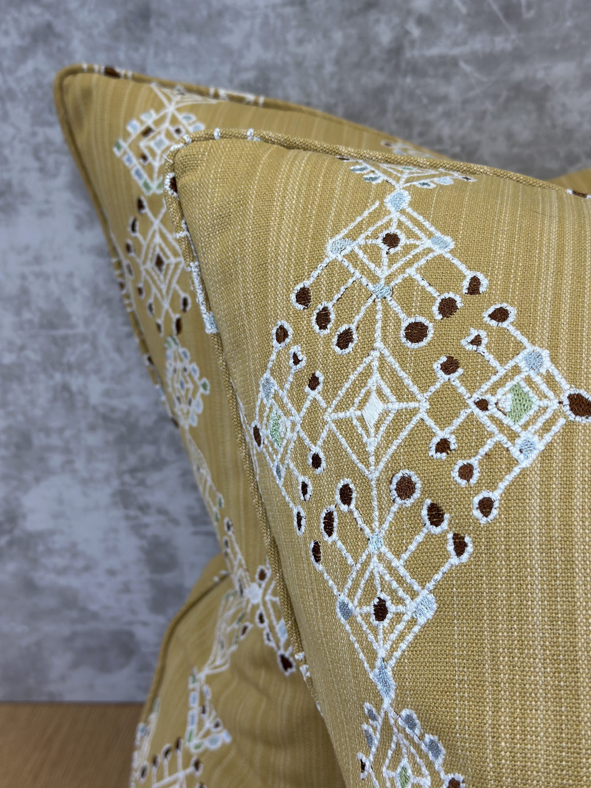 Schumacher Kalindi Embroidery Pillows