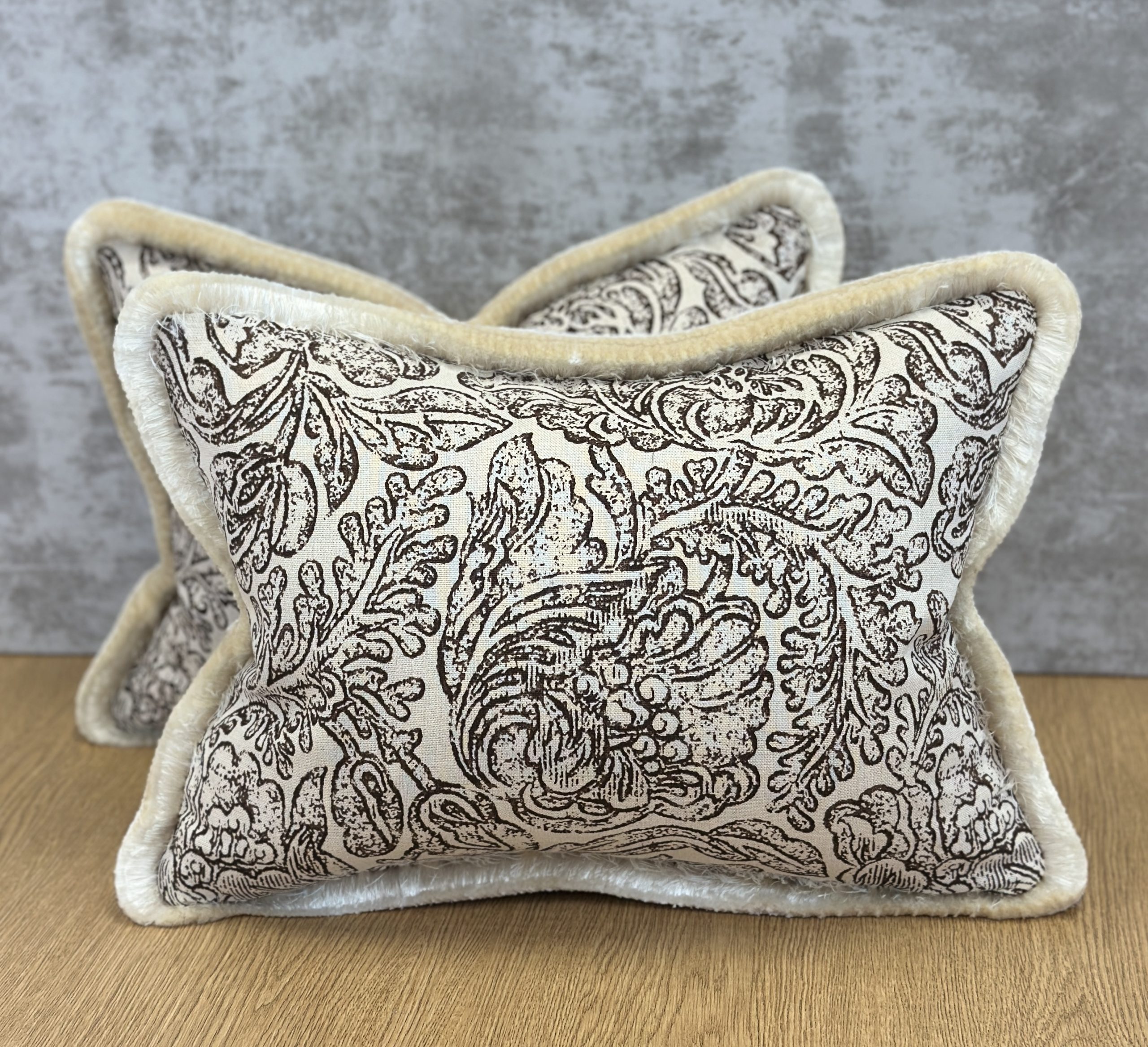 Jasper Woodblock Flower Pillows