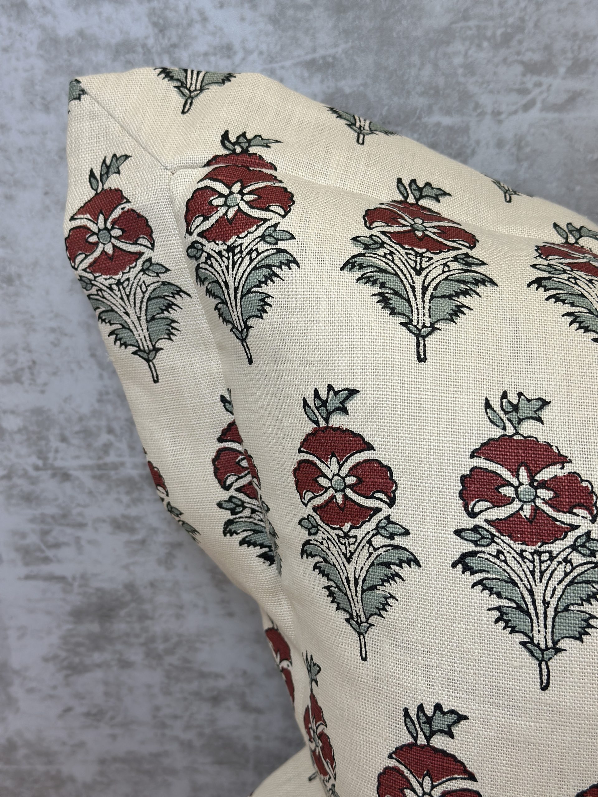 Robert Kime Field Poppy Heavy Linen Pillows