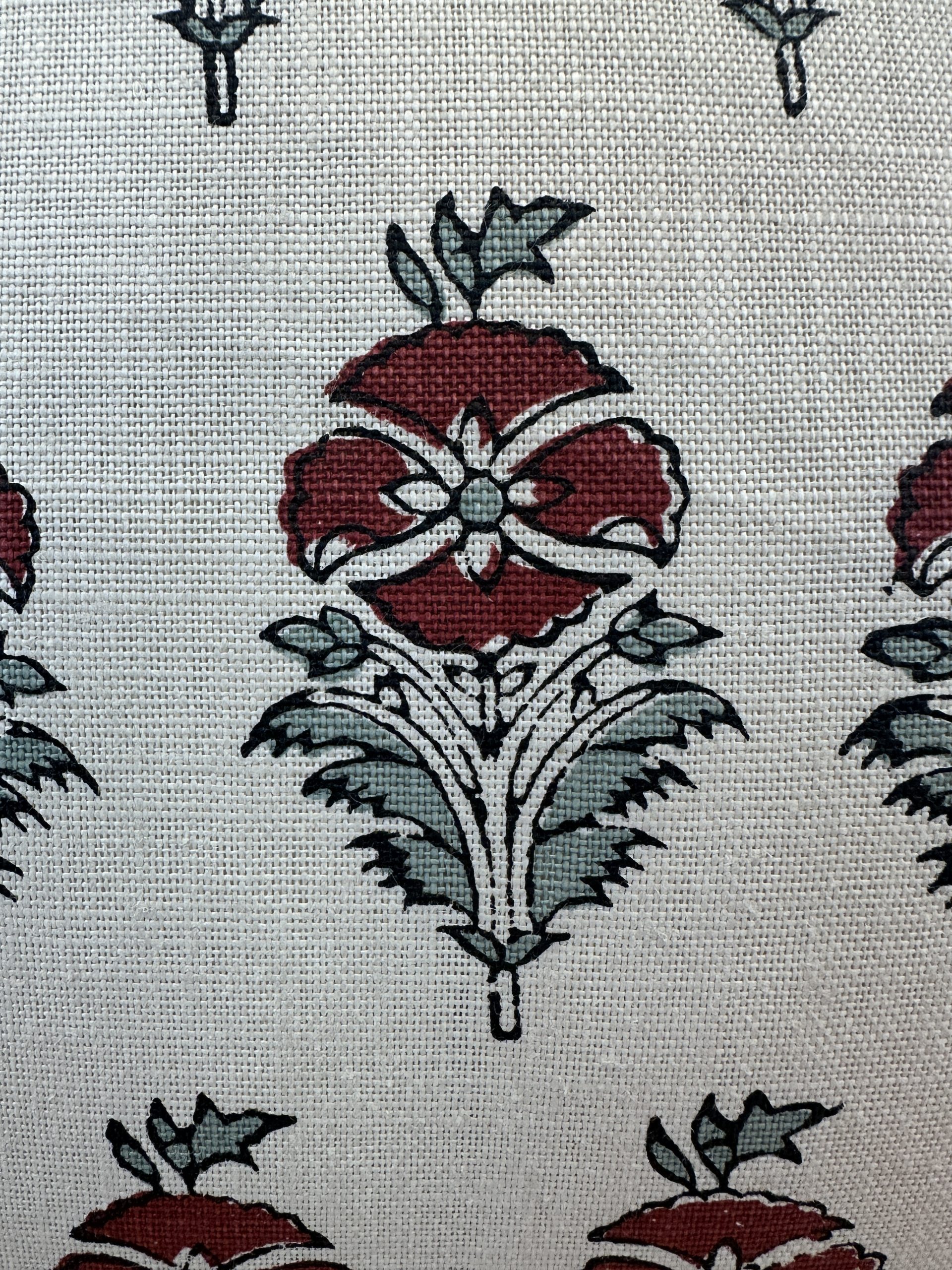Robert Kime Field Poppy Heavy Linen Pillows