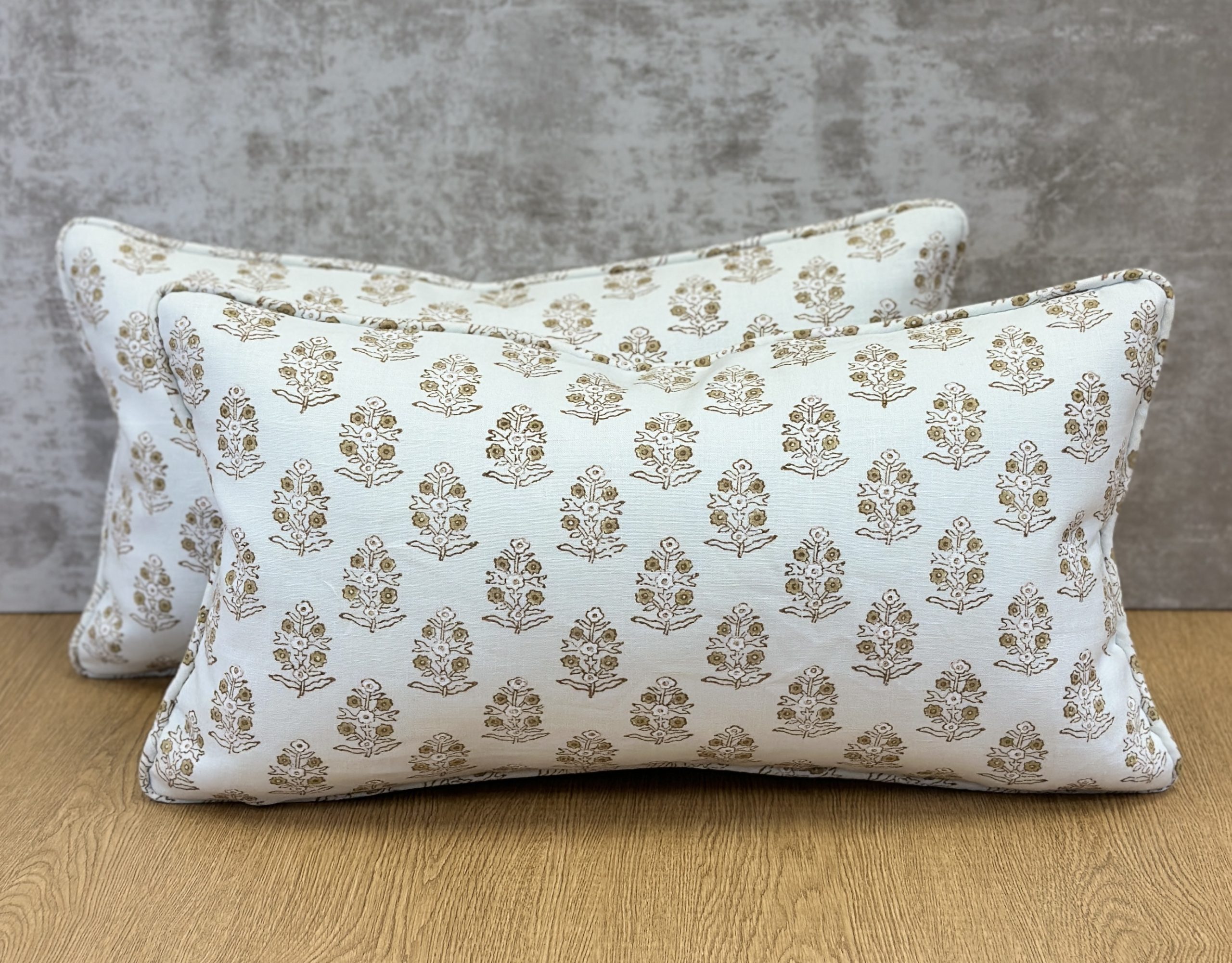 Schumacher Aditi Hand Blocked Print Pillows