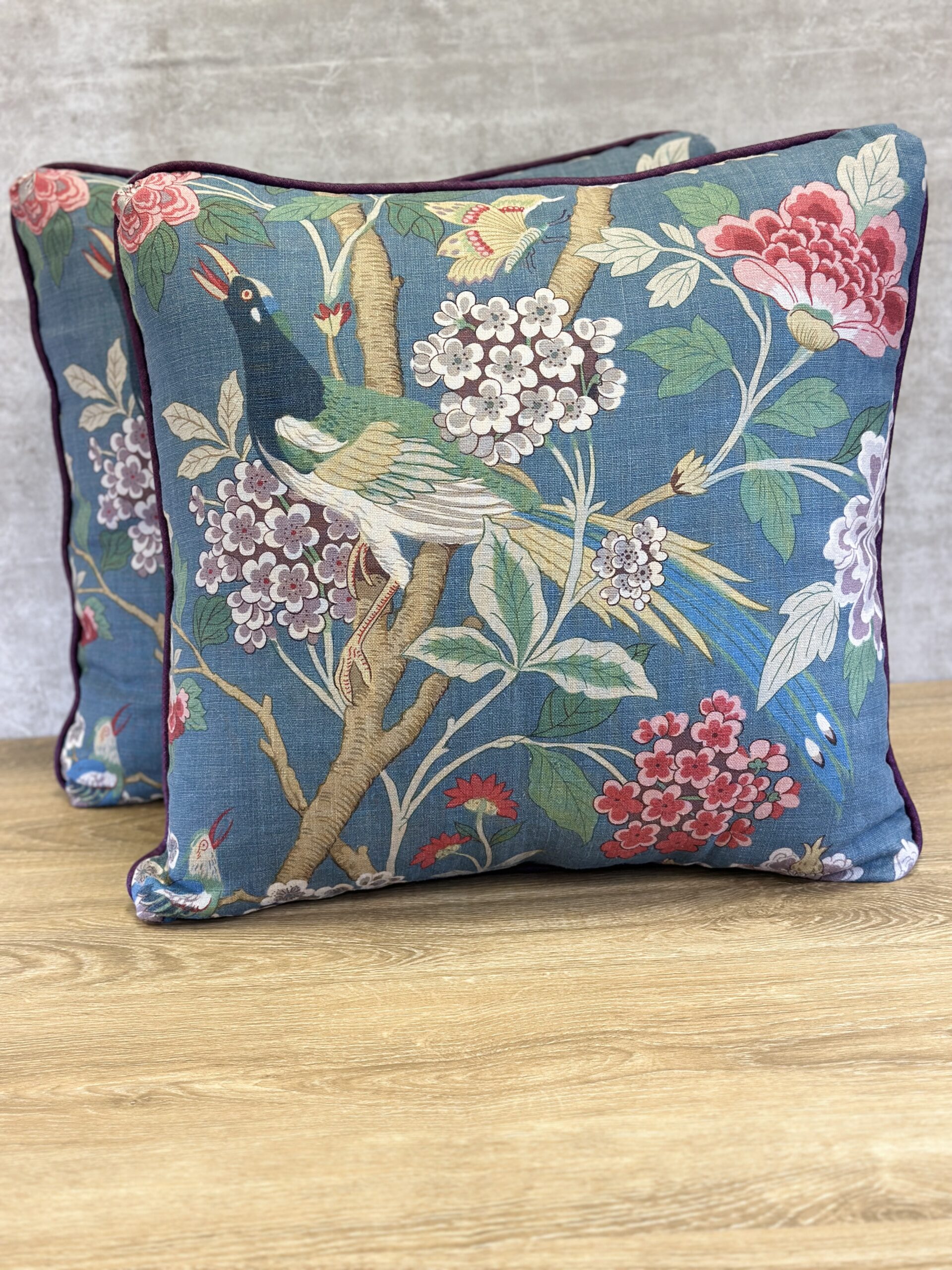 GP & J Baker Hydrangea Bird Pillows