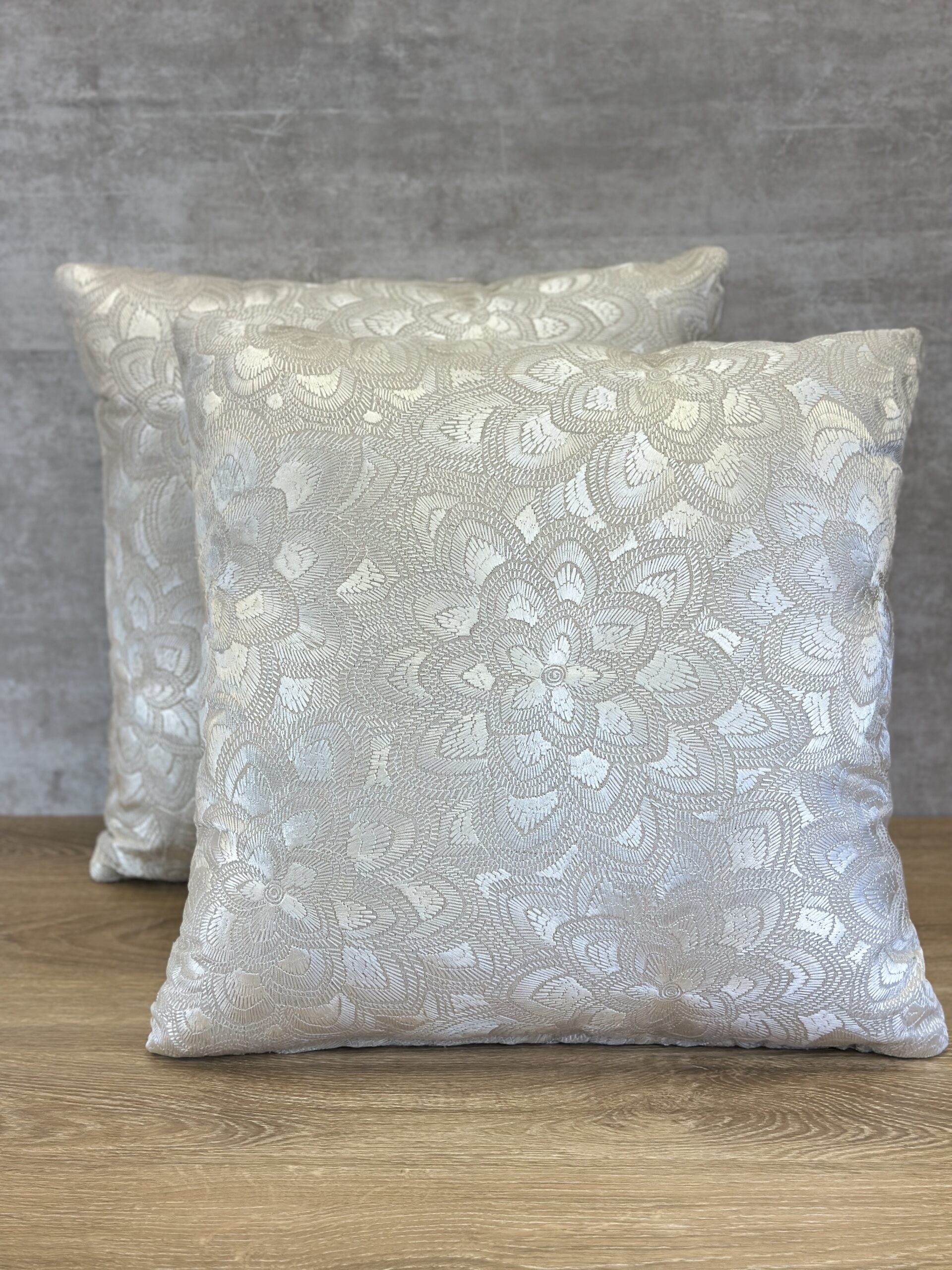 Schumacher Lotus Embroidery Pillows