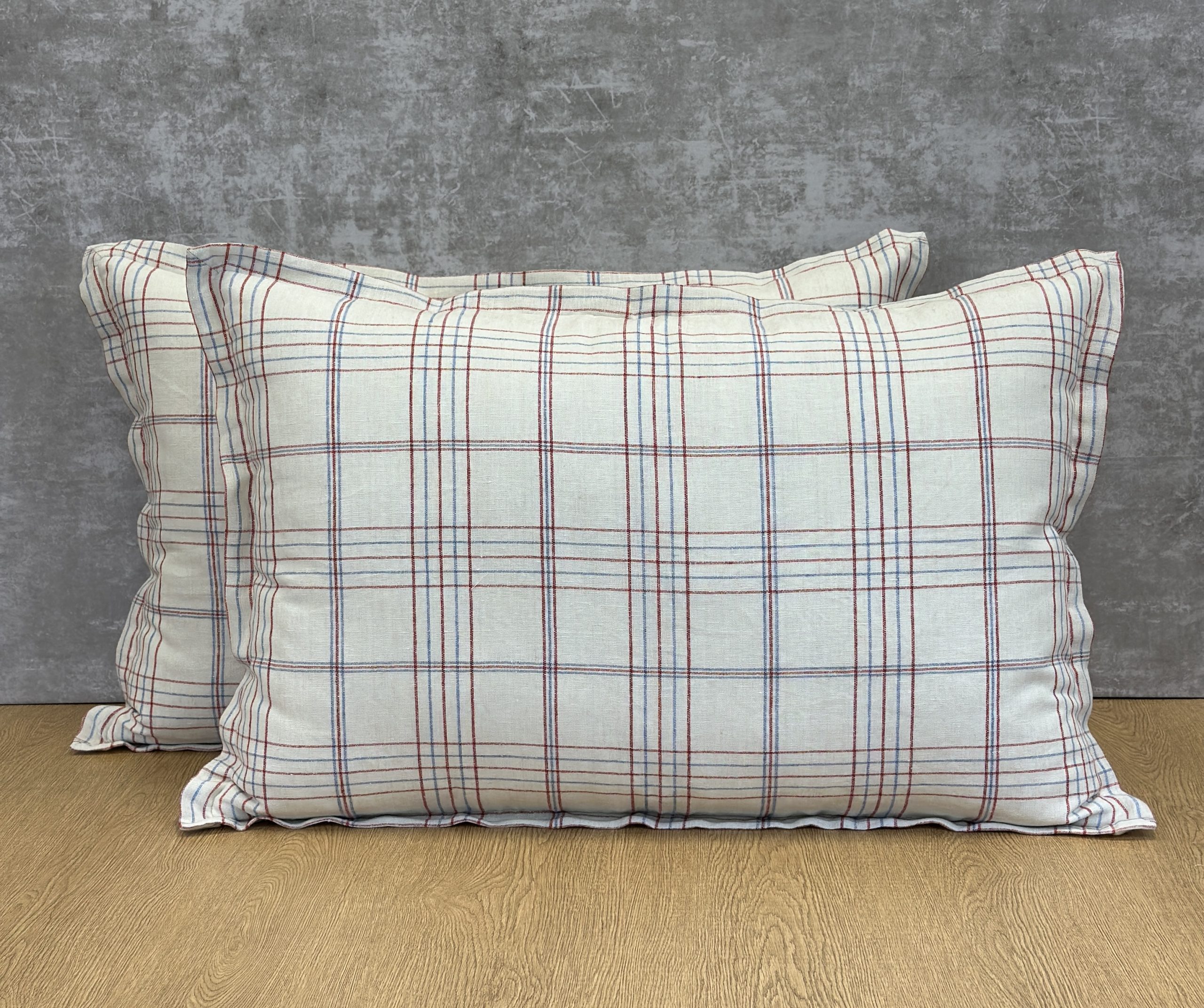 Schumacher Nils Plaid Linen Pillows