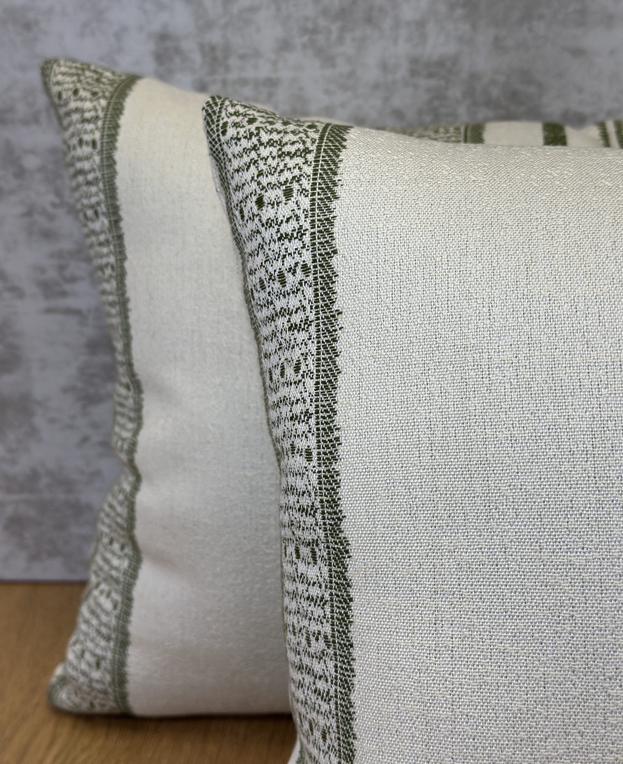 Jasper Indian Green Stripe Pillows