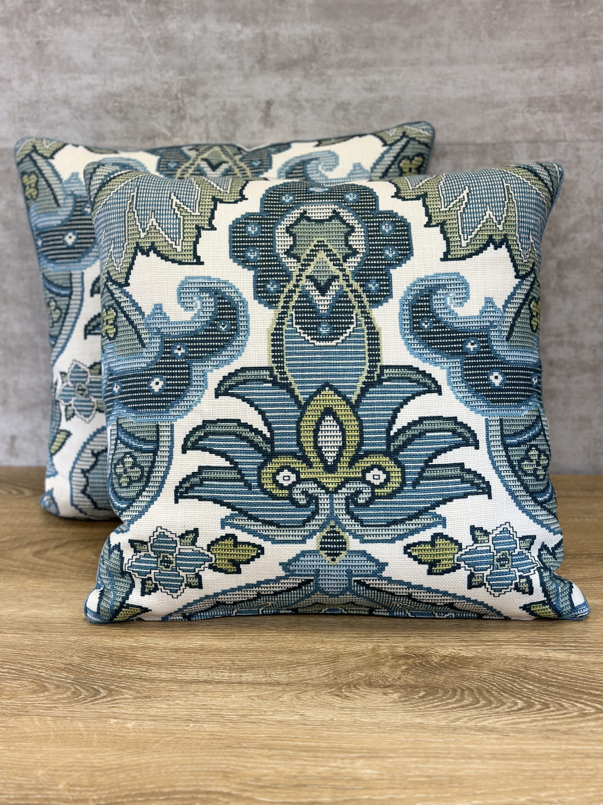 Schumacher Mataura Linen Print Pillows