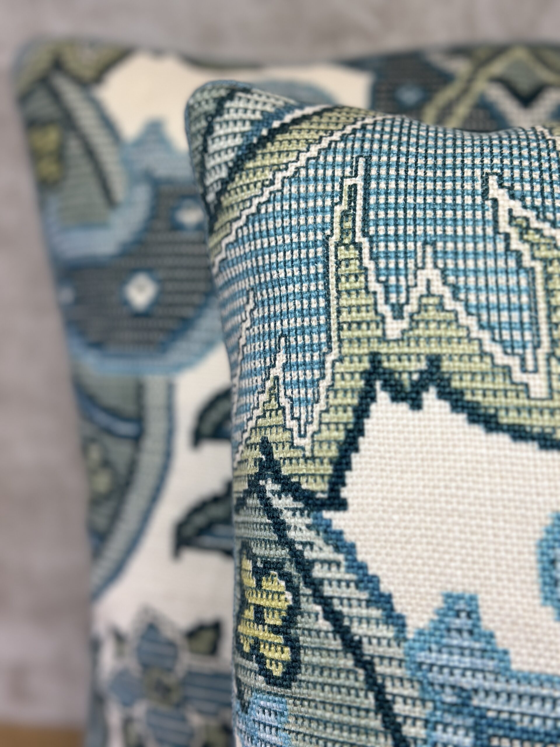 Schumacher Mataura Linen Print Pillows