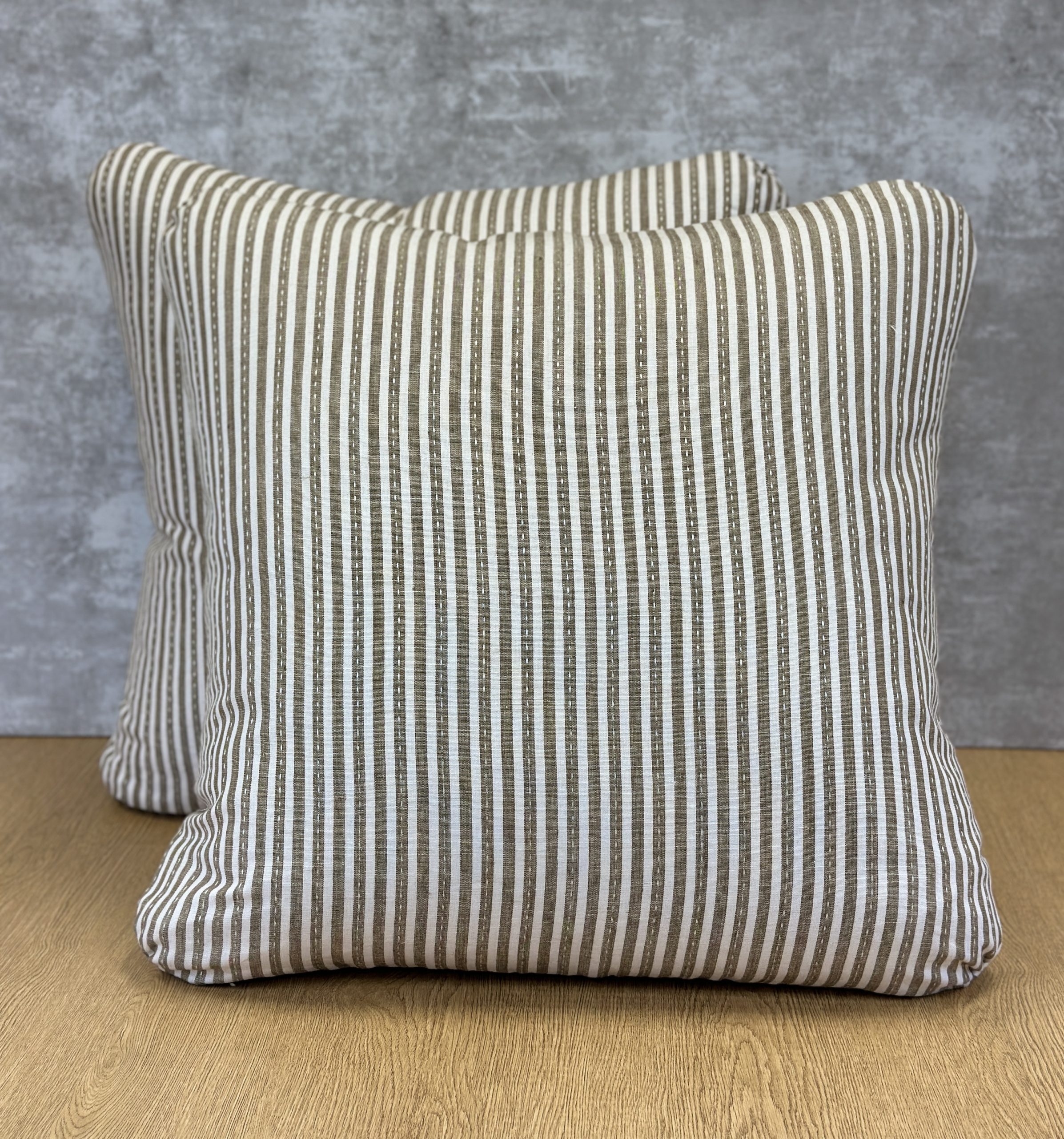 Schumacher Mathis Ticking Stripe Pillows
