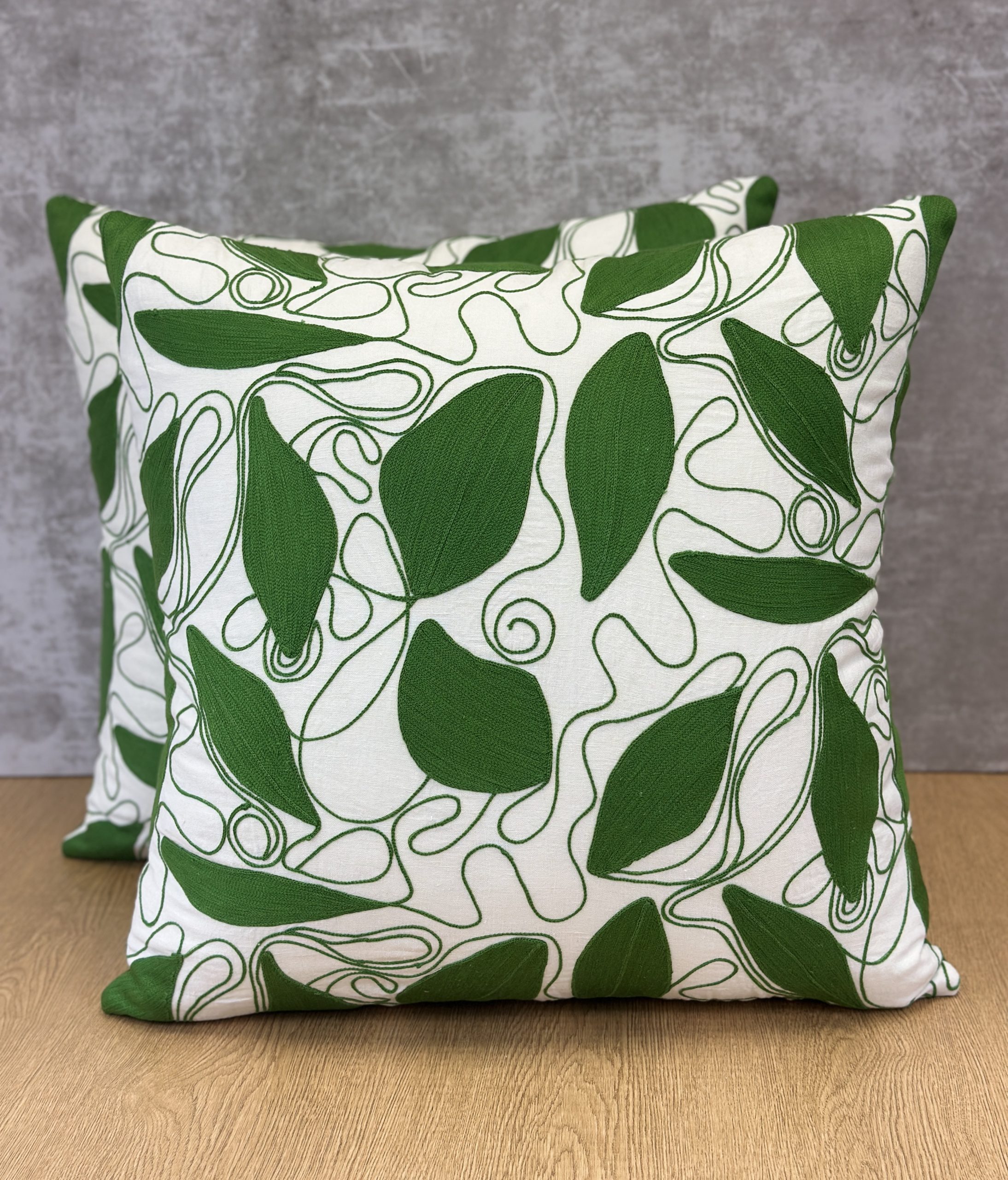 Christopher Farr Cloth Foliage Embroidered Pillows