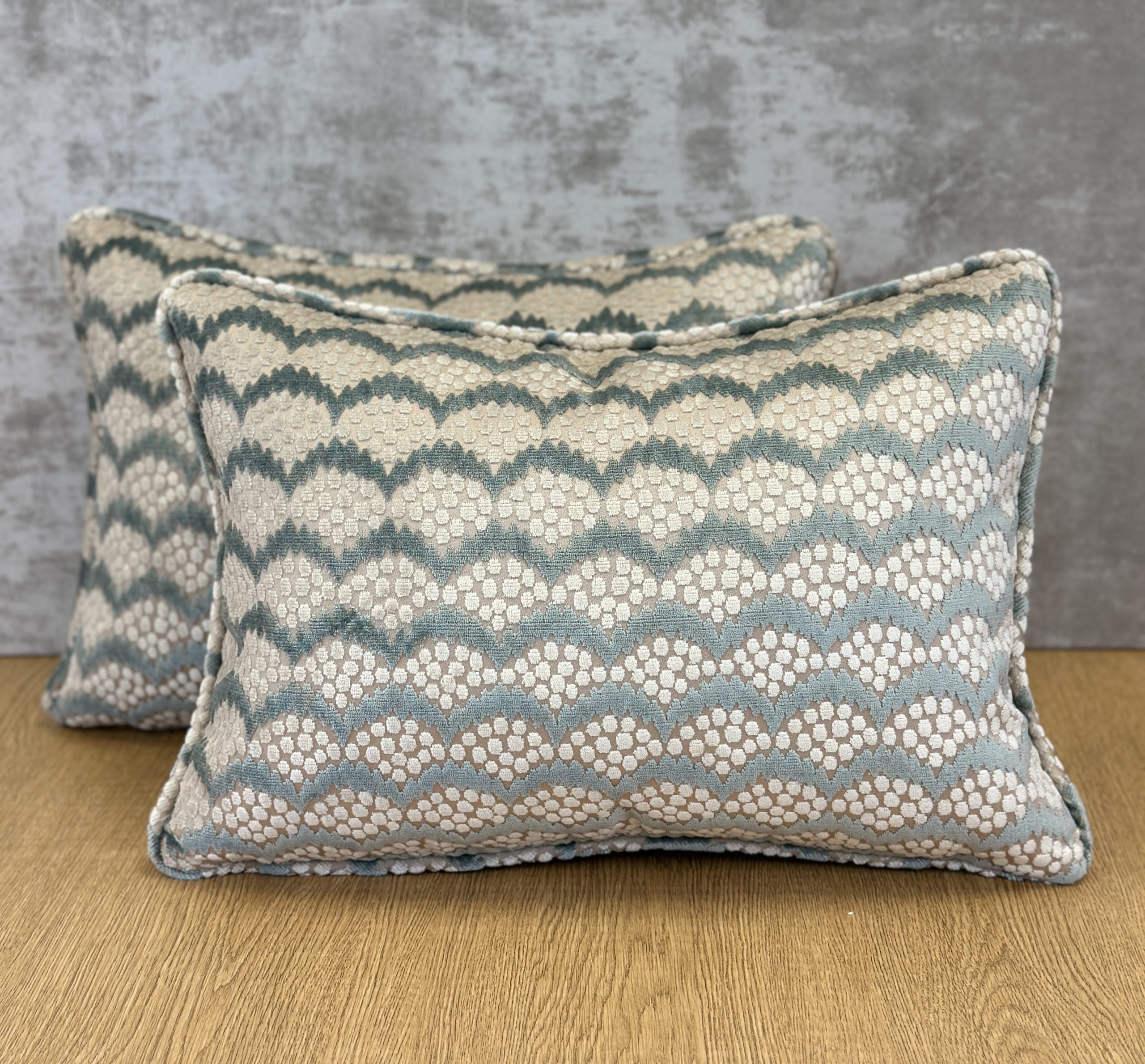 Schumacher Pollen Cut Velvet Pillows