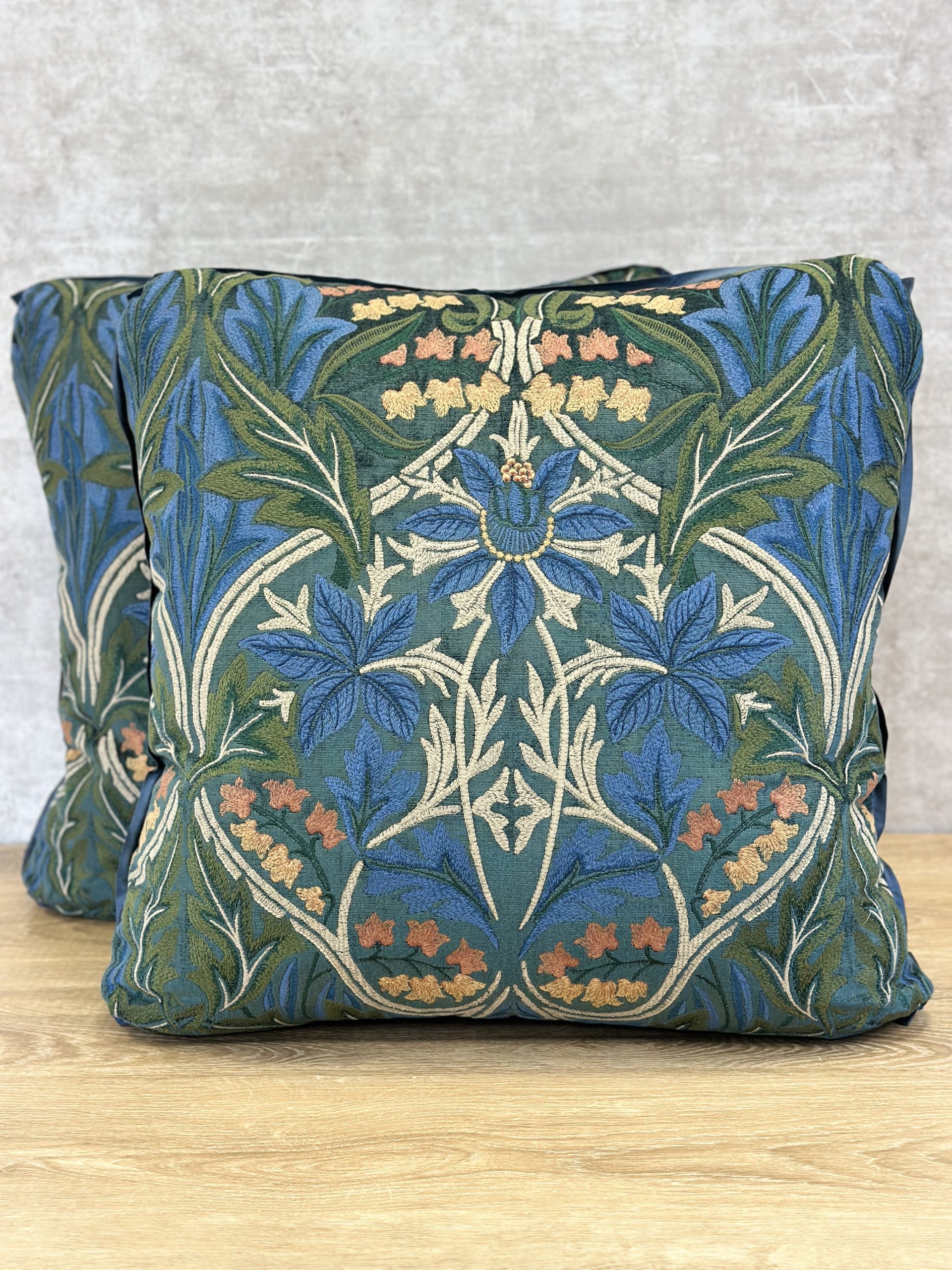 Morris & Co Bluebell Embroidery Pillows