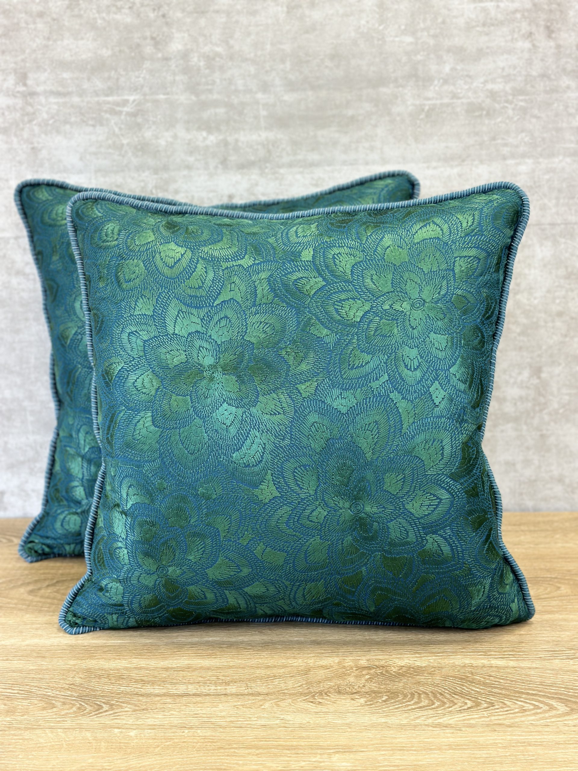 Schumacher Lotus Embroidery Pillows