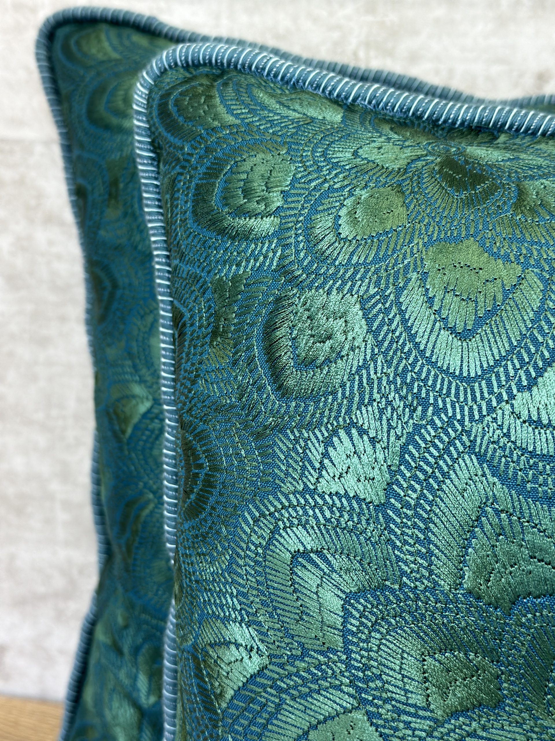 Schumacher Lotus Embroidery 20″ x 20″ Pillows – Variant 2