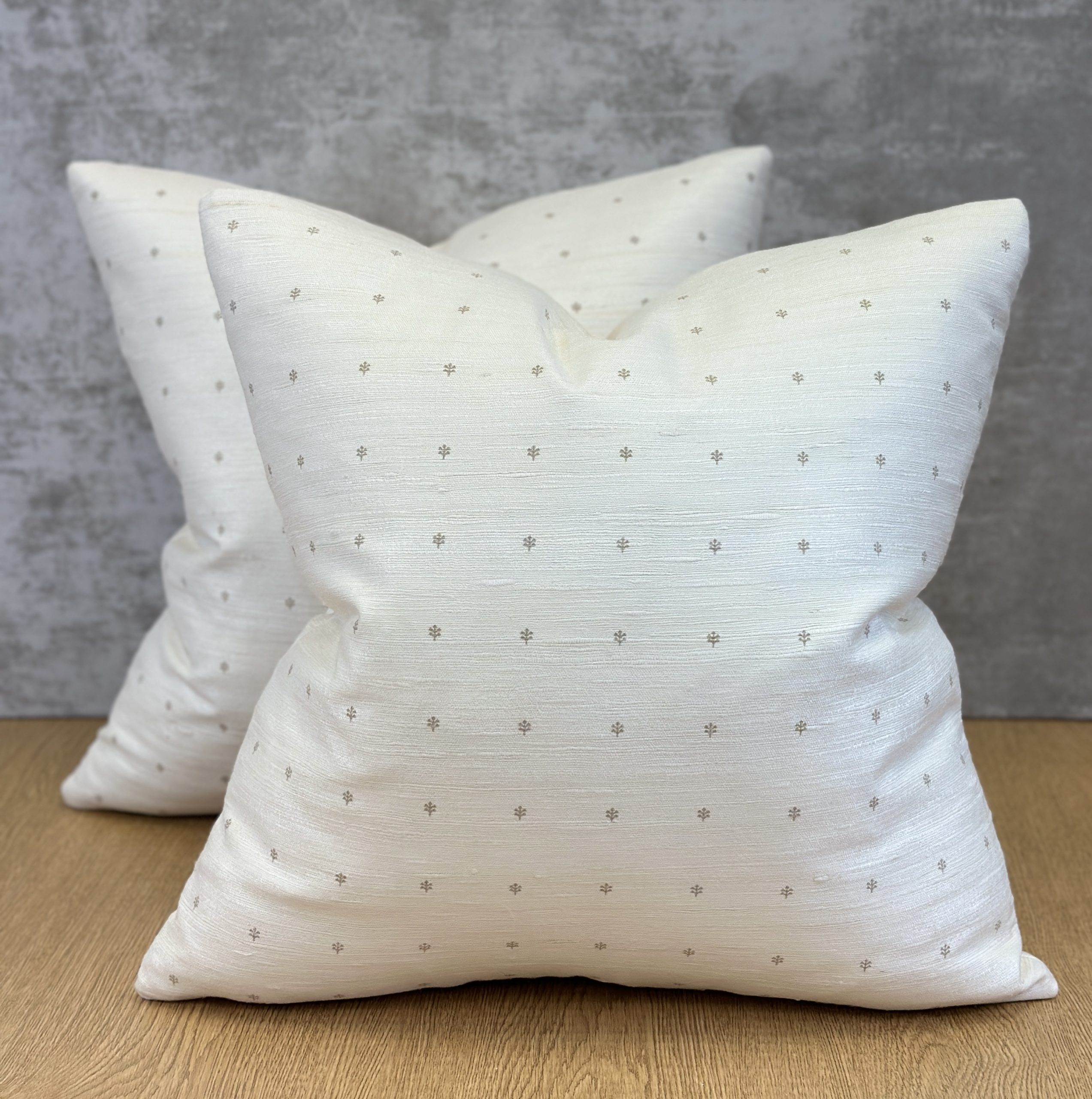 Schumacher Engelmann Silk Hand Print Pillows