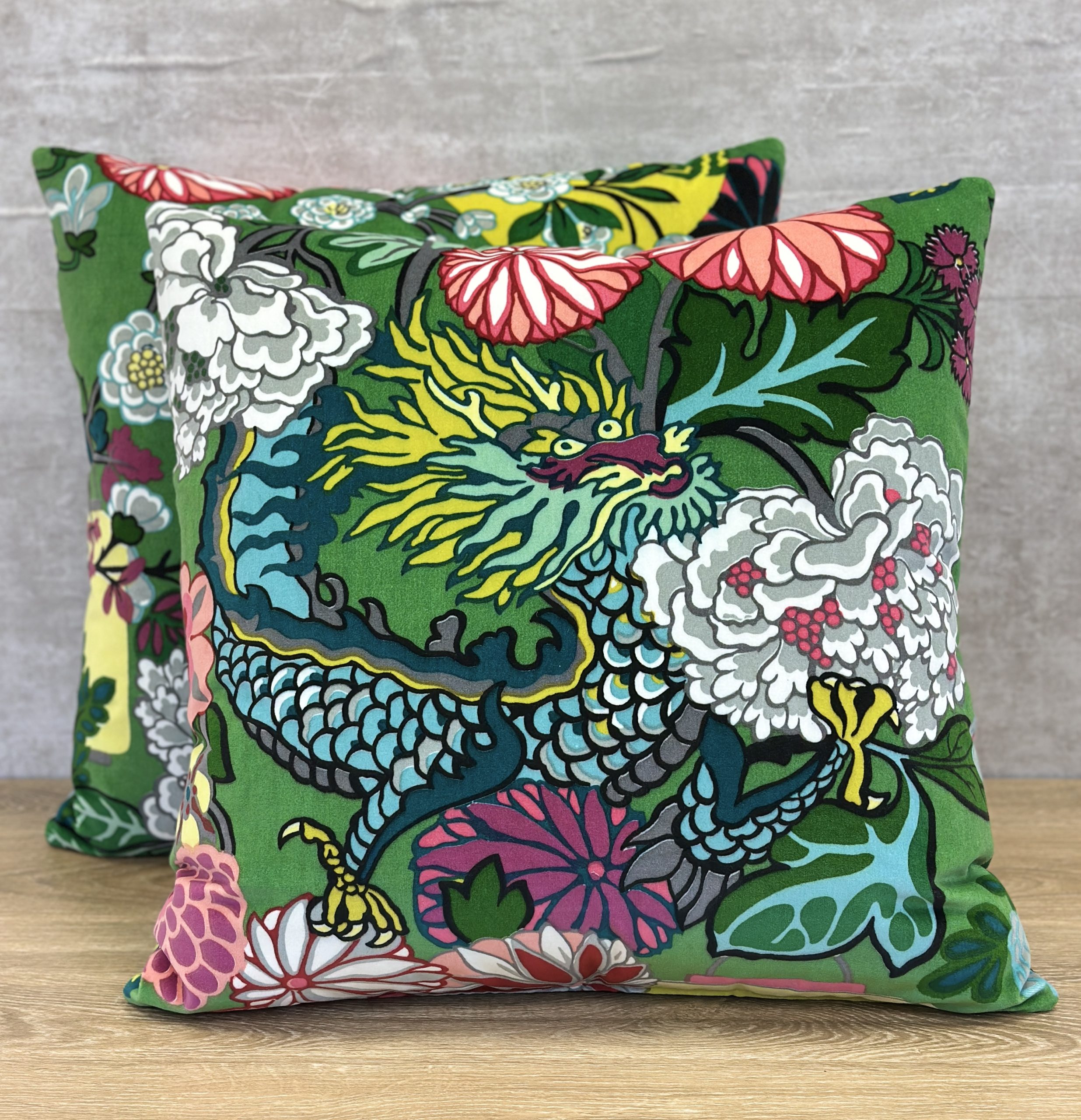 Schumacher Chiang Mai Dragon Velvet Pillows