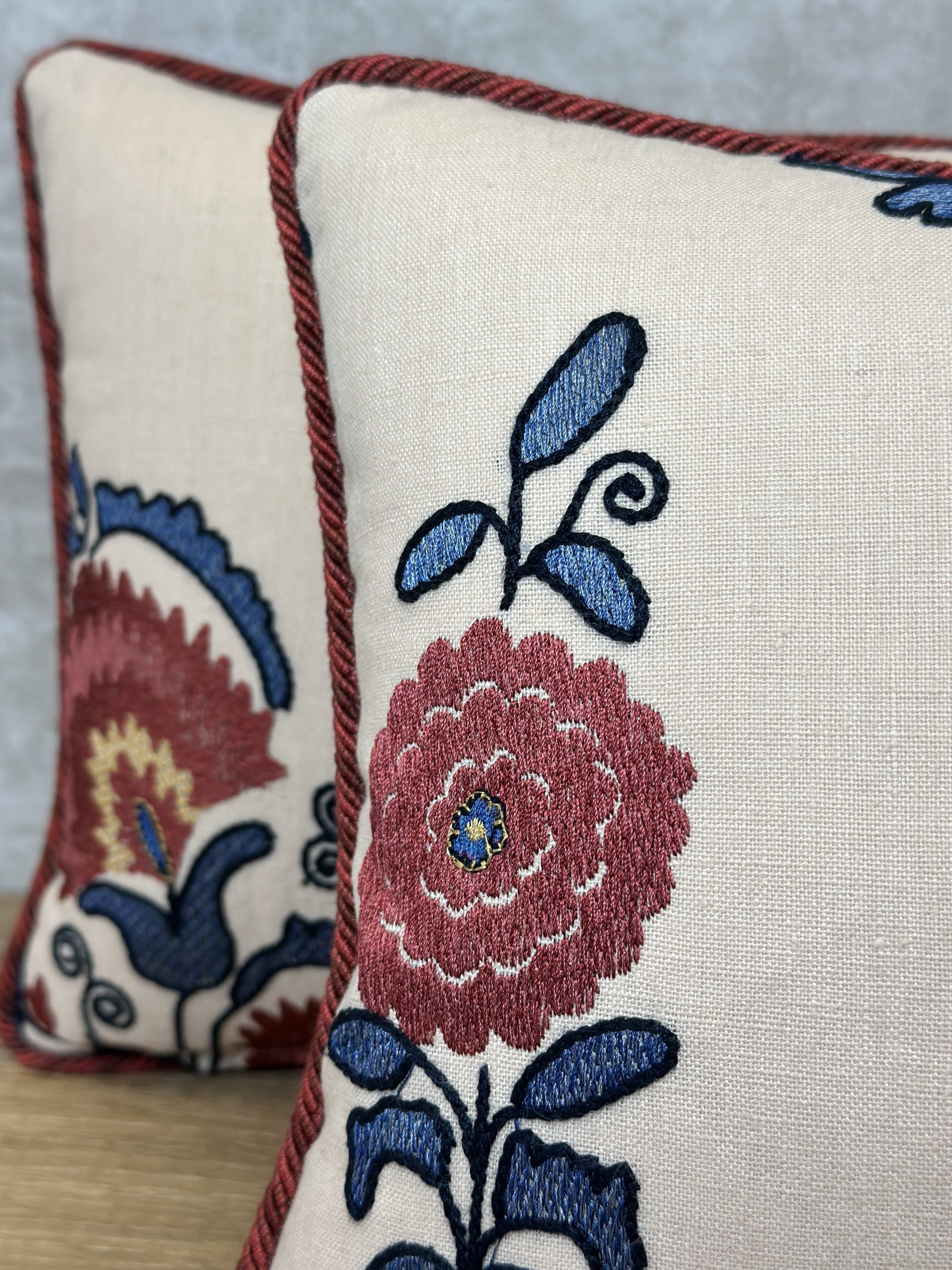 Lee Jofa Mead Embroidery Pillows
